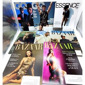 Magazine Lot Of 8 - 3 GQ, 1 Essence, 1 Esquire & 3 Bazaar - 2024 & 2025